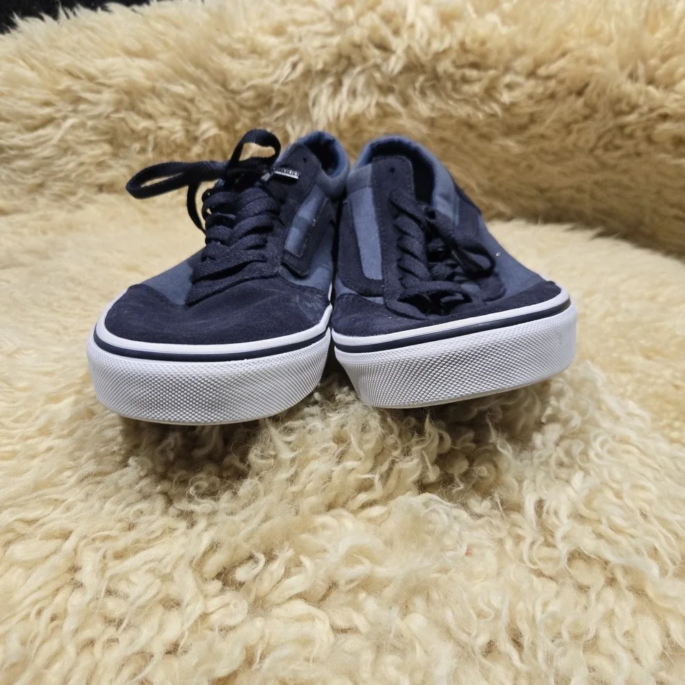 Mens‎ Vans Old Skool Navy Blue Canvas Casual Skateboarding Sneakers Size 10.5